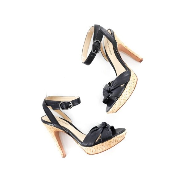 ALEXANDRE BIRMAN NWOB Black Leather Ankle Strap Platform Sandals Heels - Picture 7 of 12